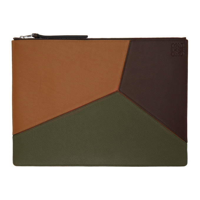 Photo: Loewe Khaki and Brown Large Puzzle Pouch