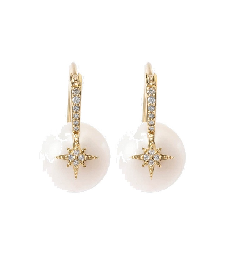 Photo: Sydney Evan Starburst 14kt gold earrings with diamonds and pearls