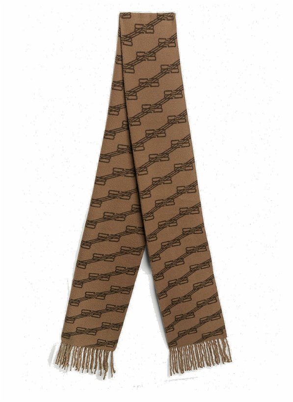 Photo: Balenciaga - BB Monogram Scarf in Brown