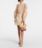 Zimmermann Goldentime Small raffia tote bag