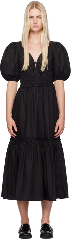 Photo: GANNI Black Shirred Maxi Dress