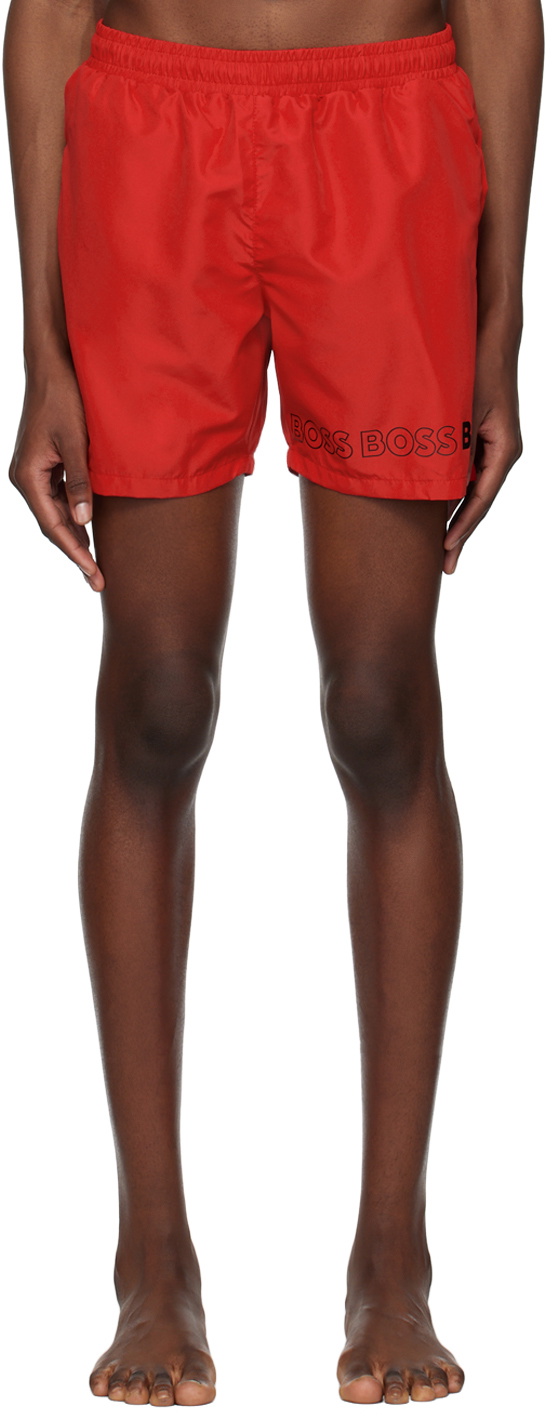 BOSS Red Dolphin Swim Shorts BOSS