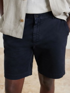 Sunspel - Straight-Leg Garment-Dyed Cotton-Blend Twill Chino Shorts - Blue