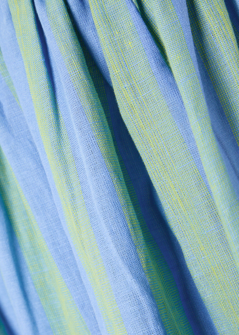 Staud Procida Striped Linen Maxi Skirt Light Blue