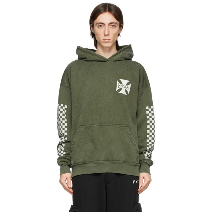 Photo: Rhude Green Classic Checkers Hoodie