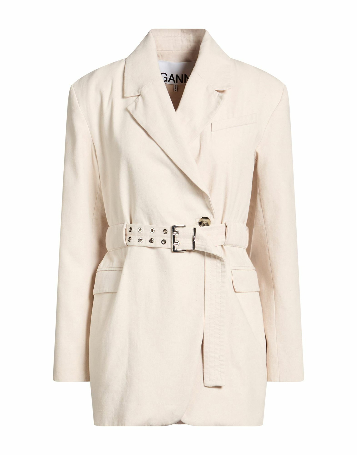 Ganni Womens Blazer Cream