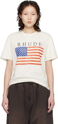 Rhude Off-White USA Flag Slub T-shirt