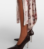 Acne Studios Scarf-detail floral midi dress