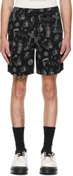 Ksubi Black Kut Out Shorts