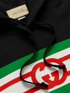 GUCCI - Logo-Print Cotton-Jersey Hoodie - Black