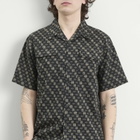 Maharishi Men's Kasuri Cuban Collar Shirt in Sumi Black