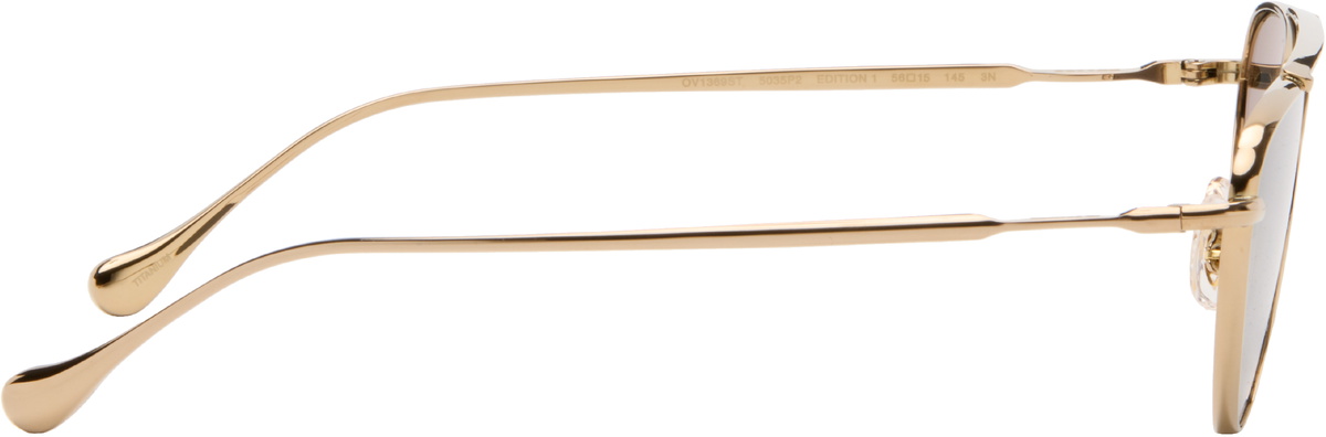 Jil Sander Gold Oliver Peoples 'Edition 1' Aviator Sunglasses