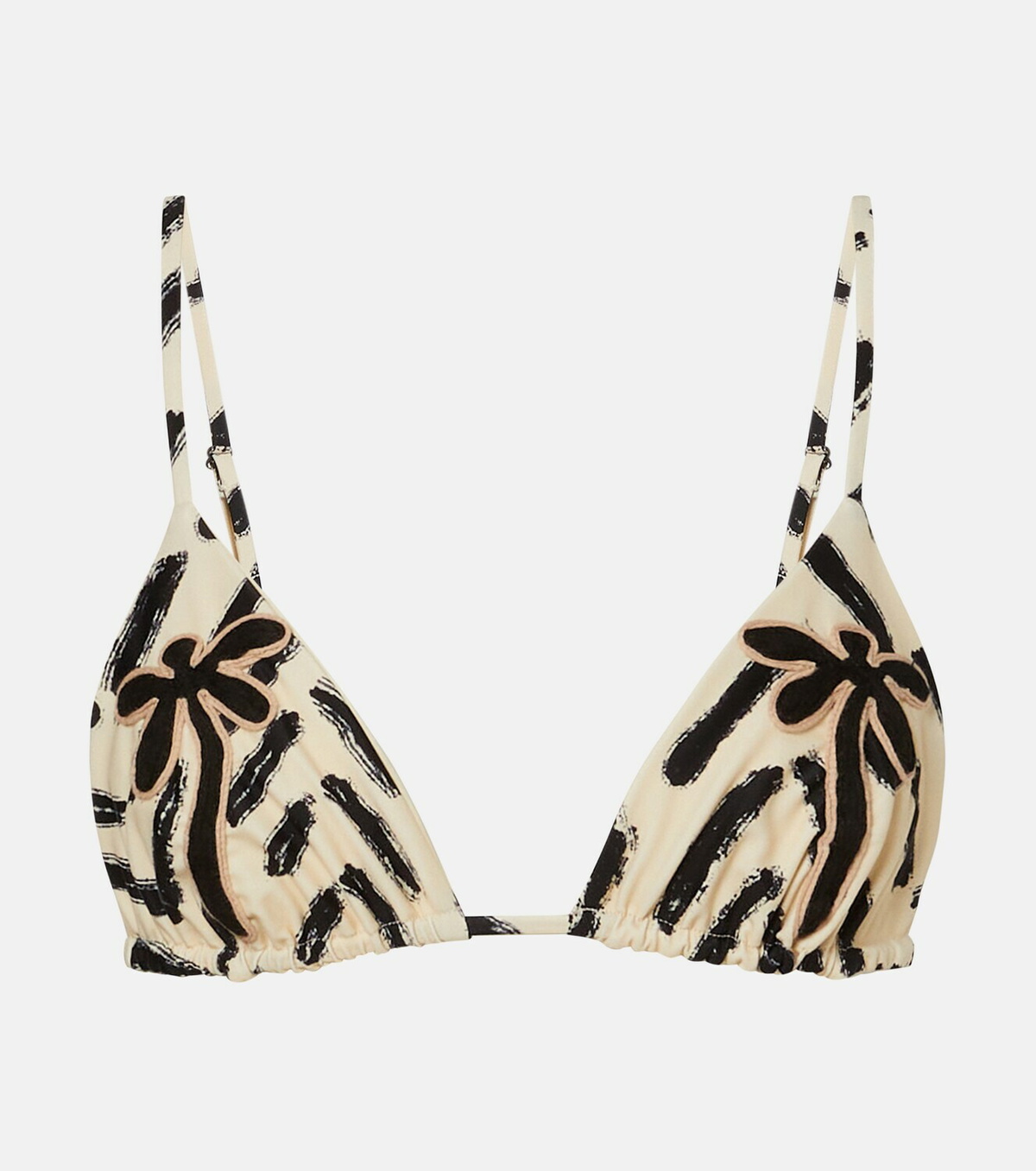 Johanna Ortiz Embroidered printed bikini top