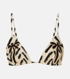 Johanna Ortiz Embroidered printed bikini top