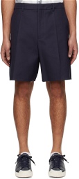 Valentino Navy Pleated Shorts