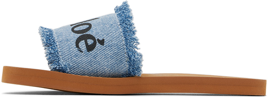Chloé Kids Blue Fringed Sandals