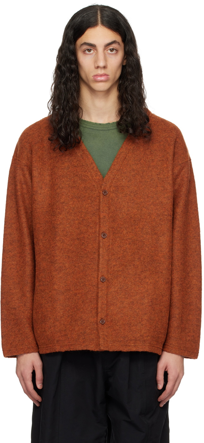 South2 West8 Men's Boiled Wool Cardigan in Charcoal South2 West8
