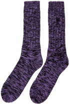 AMI Paris Purple & Black Ami de Cœur Socks