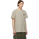 Loewe Off-White and Navy Striped Anagram T-Shirt