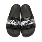 Moschino Black Logo Pool Slides