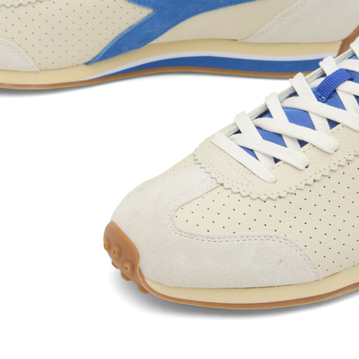 Diadora Men's Rally Punched Sneaker in White/Directoire Blue