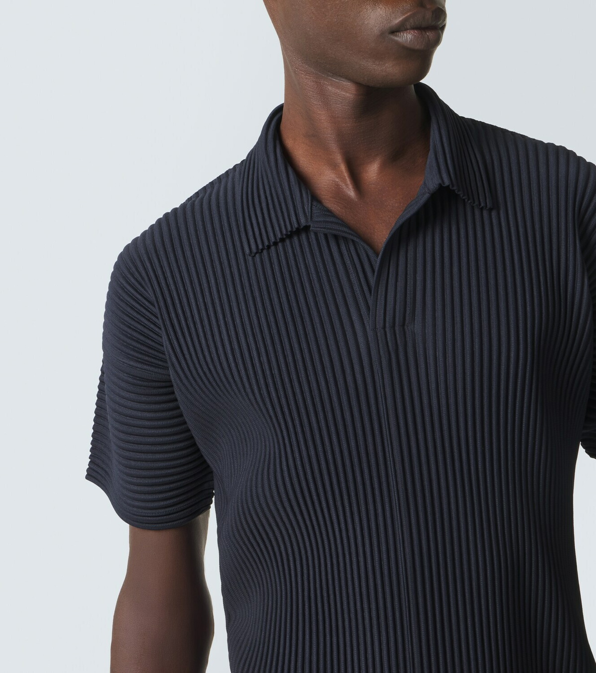 Homme Plissé Issey Miyake Basics pleated polo shirt