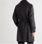 DOLCE & GABBANA - Camouflage-Jacquard Virgin Wool-Twill Trench Coat - Black