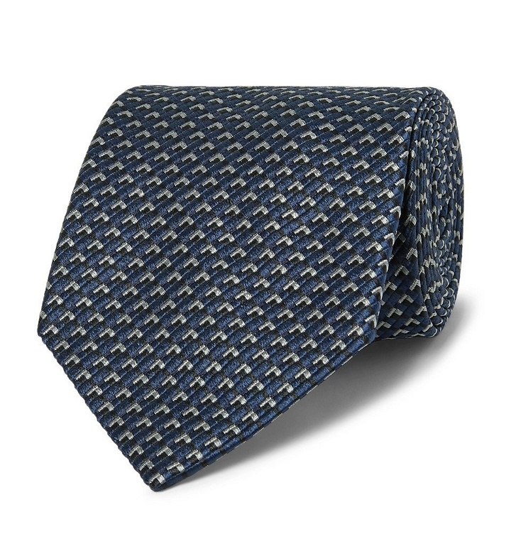 Photo: Giorgio Armani - 8cm Silk-Jacquard Tie - Men - Blue