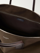 SAINT LAURENT - Bowling Leather-Trimmed Cotton-Canvas Weekend Bag