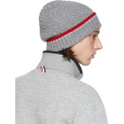 Thom Browne Grey Fine Merino Collaged Links RWB Beanie