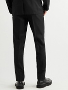 Mr P. - Slim-Fit Black Worsted Wool Trousers - Black