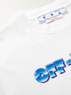 Off-White - Blue Metal Arrow Printed Cotton-Jersey T-Shirt - White