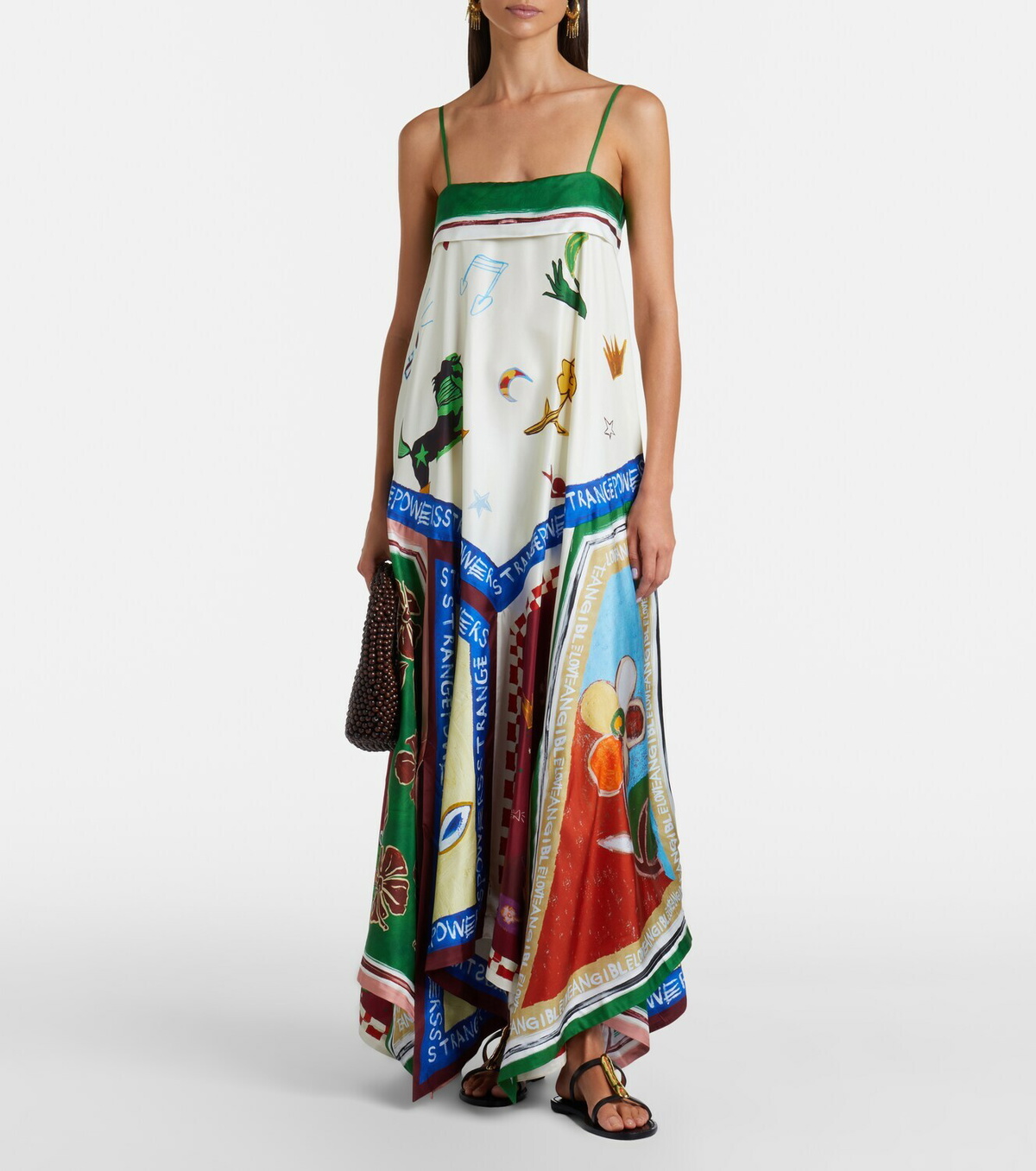 Alémais x MLAK Tangible Love printed silk midi dress