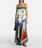 Alémais x MLAK Tangible Love printed silk midi dress