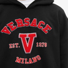 Versace Men's Varsity Popover Hoody in Black/Red