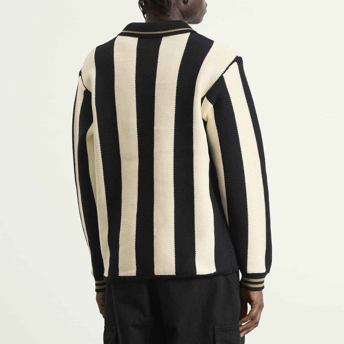 F.C. Real Bristol Men's Stripe Knit Football Shirt in Black