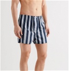 DEREK ROSE - Royal Striped Cotton Boxer Shorts - Blue