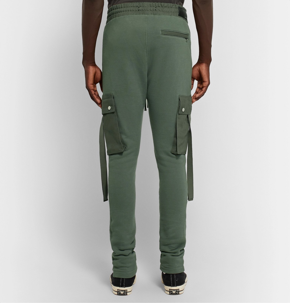 AMIRI アミリ Slim-fit Tapered Cotton-jersey Cargo Sweatpants スリムフィット テーパード コットンカーゴパンツ カーキ W9M09183TE