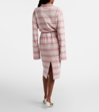 Prada Striped cotton piqué pencil skirt