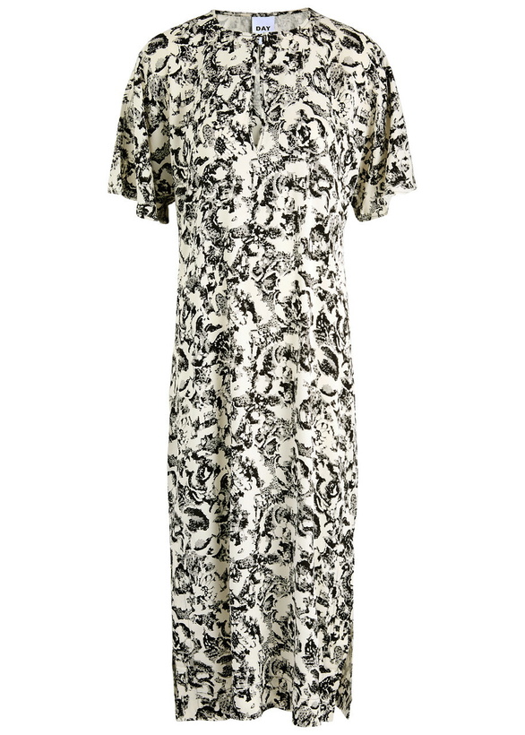 Photo: Day Birger ET Mikkelsen Hazel Printed Jersey Midi Dress Black And White