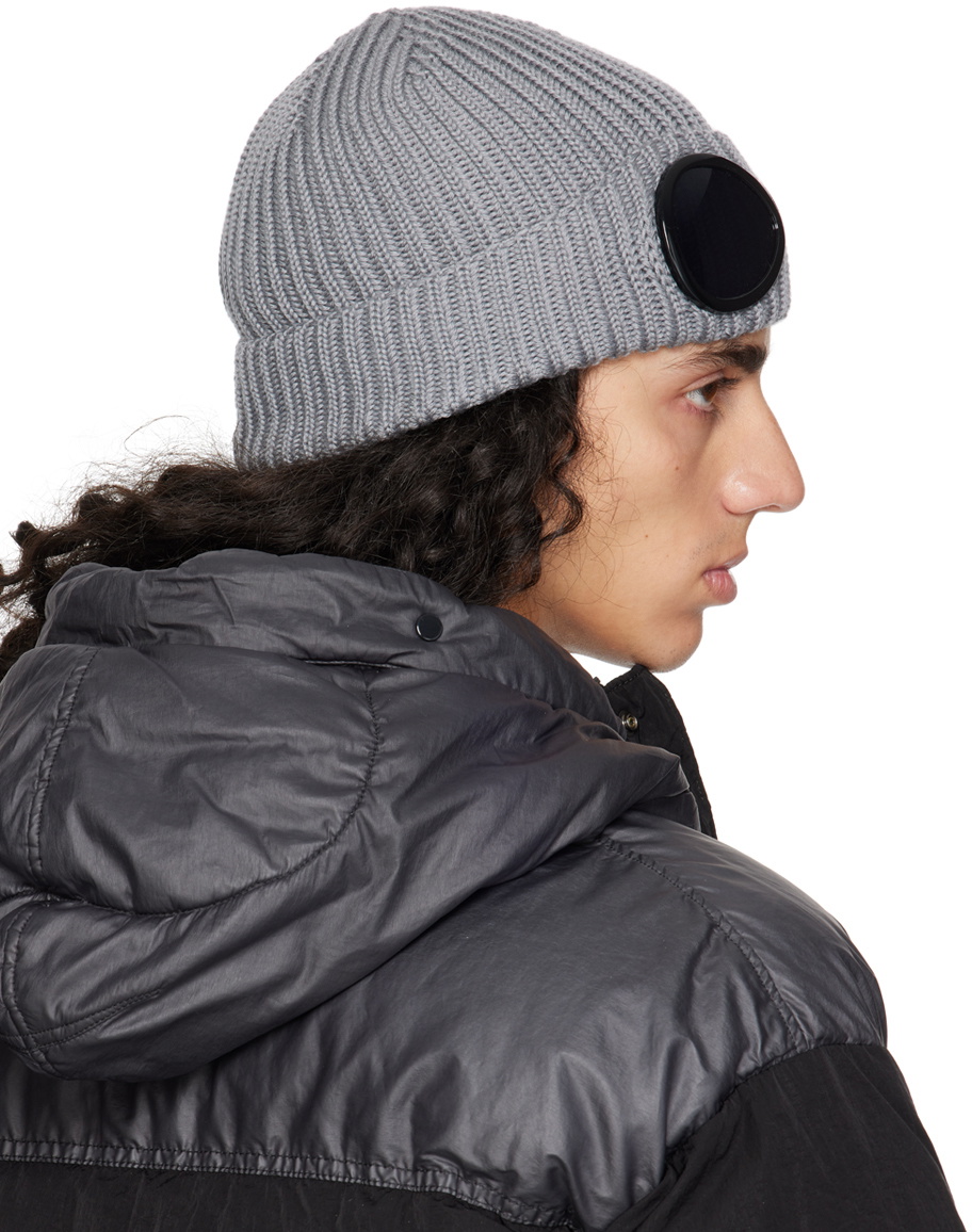 C.P. Company Gray Goggle Beanie C.P. Company
