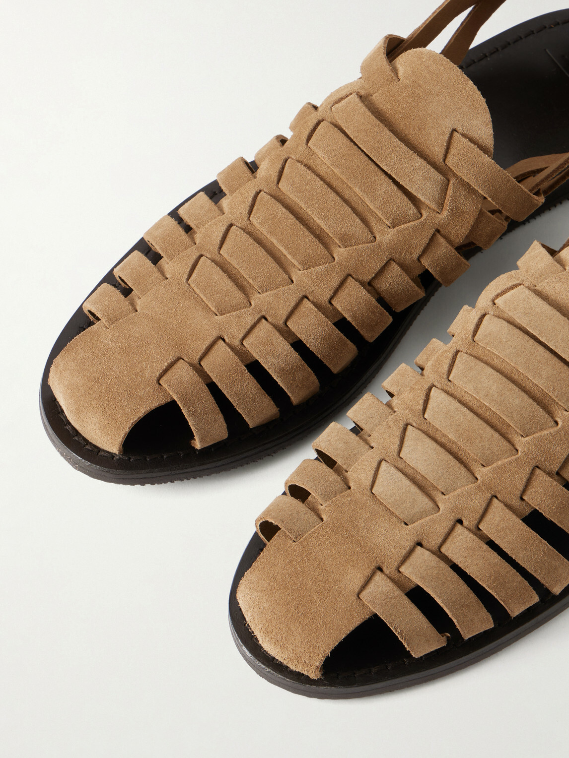 Mr P. - Suede Huarache Sandals - Brown
