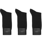 Falke - Three-Pack Airport Virgin Wool-Blend Socks - Black