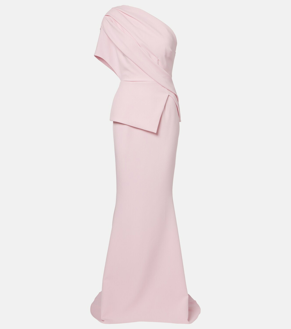 Safiyaa Elyna one-shoulder crêpe gown