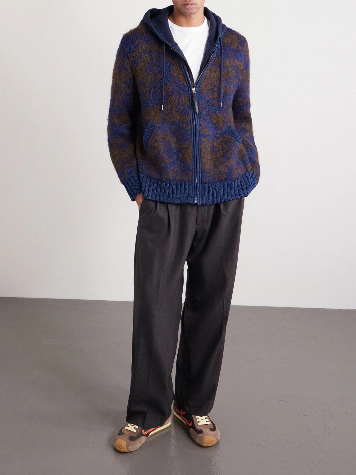 Corridor - Cotton-Blend Zip-Up Cardigan - Blue