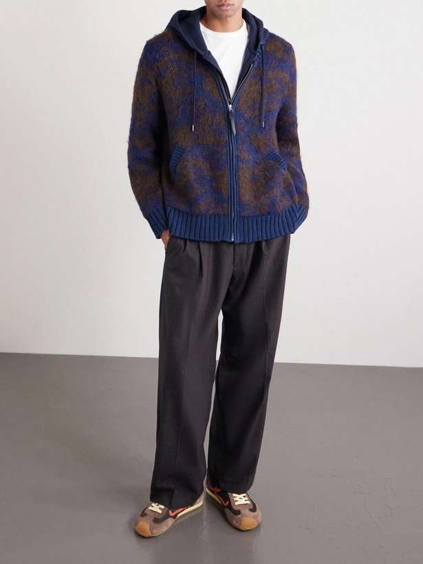 Photo: Corridor - Cotton-Blend Zip-Up Cardigan - Blue