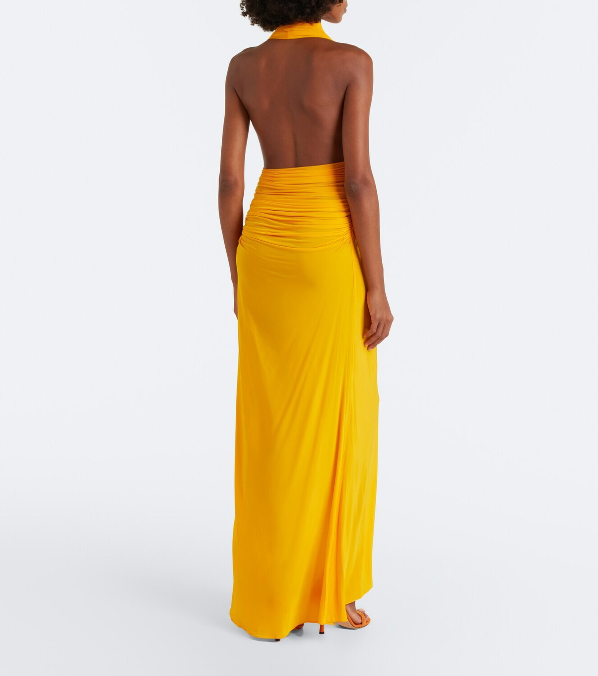 Alex Perry Draped halterneck jersey gown