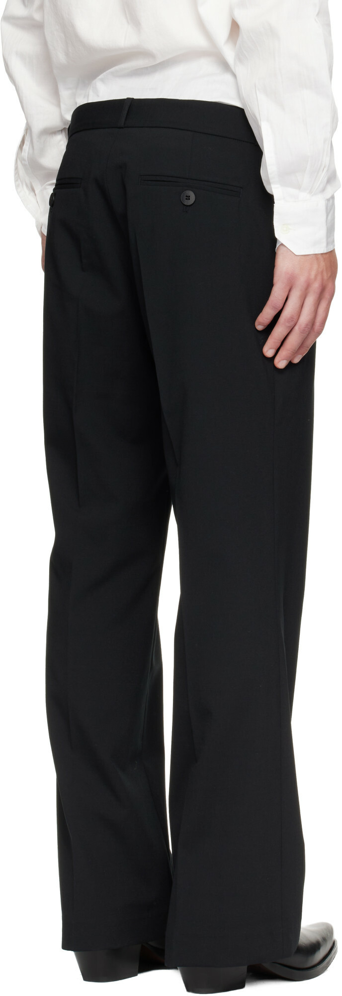 Ernest W. Baker Black Loose Fit Flare Trousers