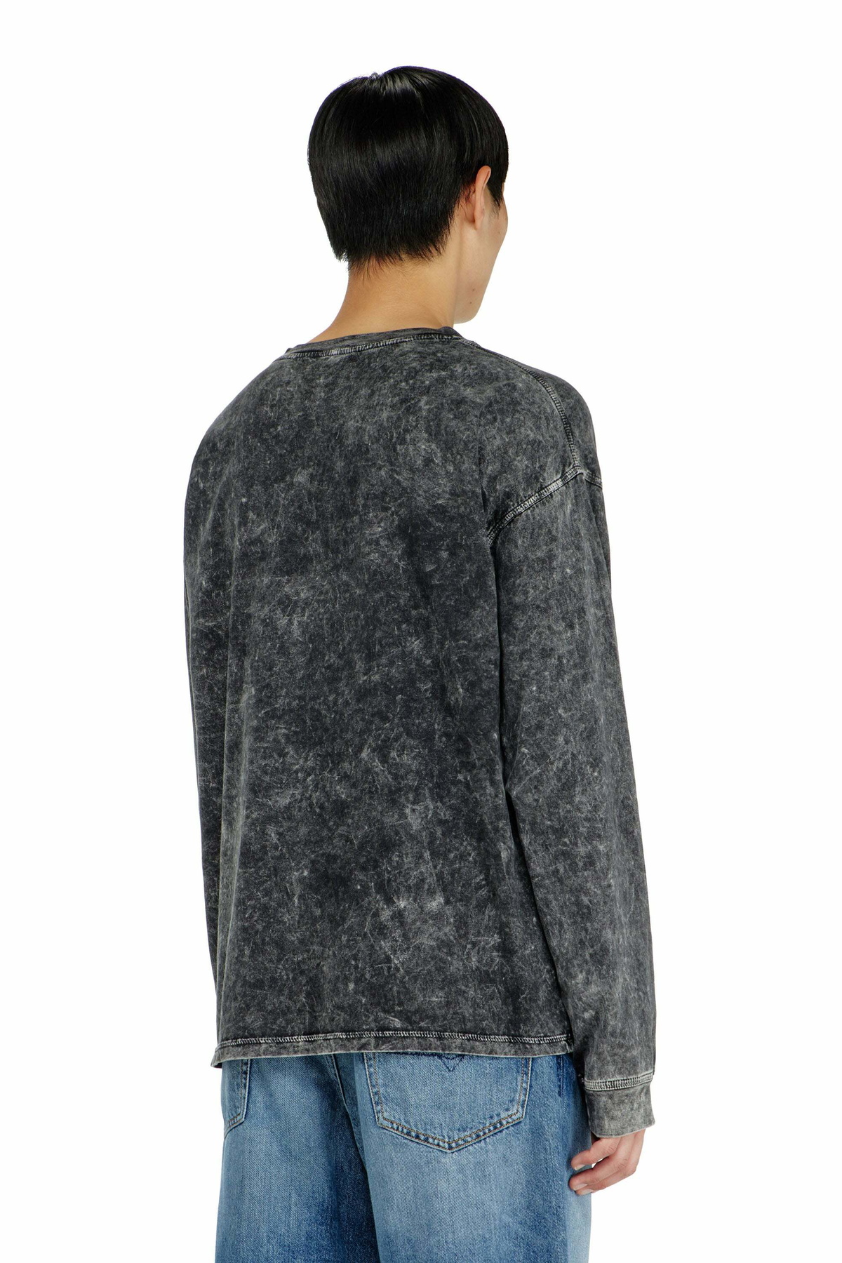 Diesel Long sleeve top with treated effect - T-Shirts - Man -