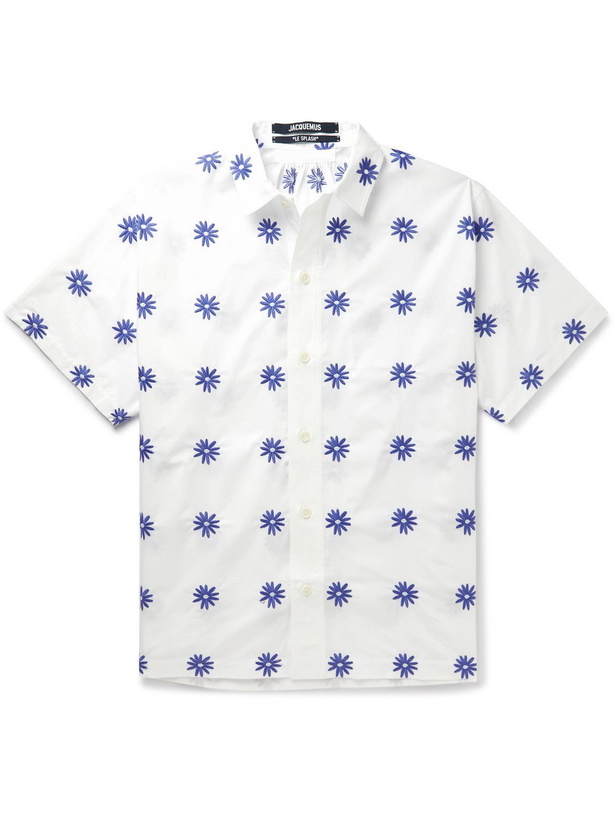 Photo: Jacquemus - Moisson Oversized Embroidered Cotton-Blend Poplin Shirt - White